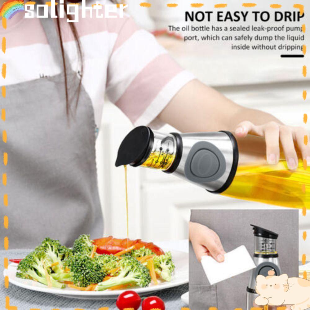 SOLIGHTER Olive Oil Dispenser Bottle Portable Cooking Baking Frying Measuring Oil Dispenser