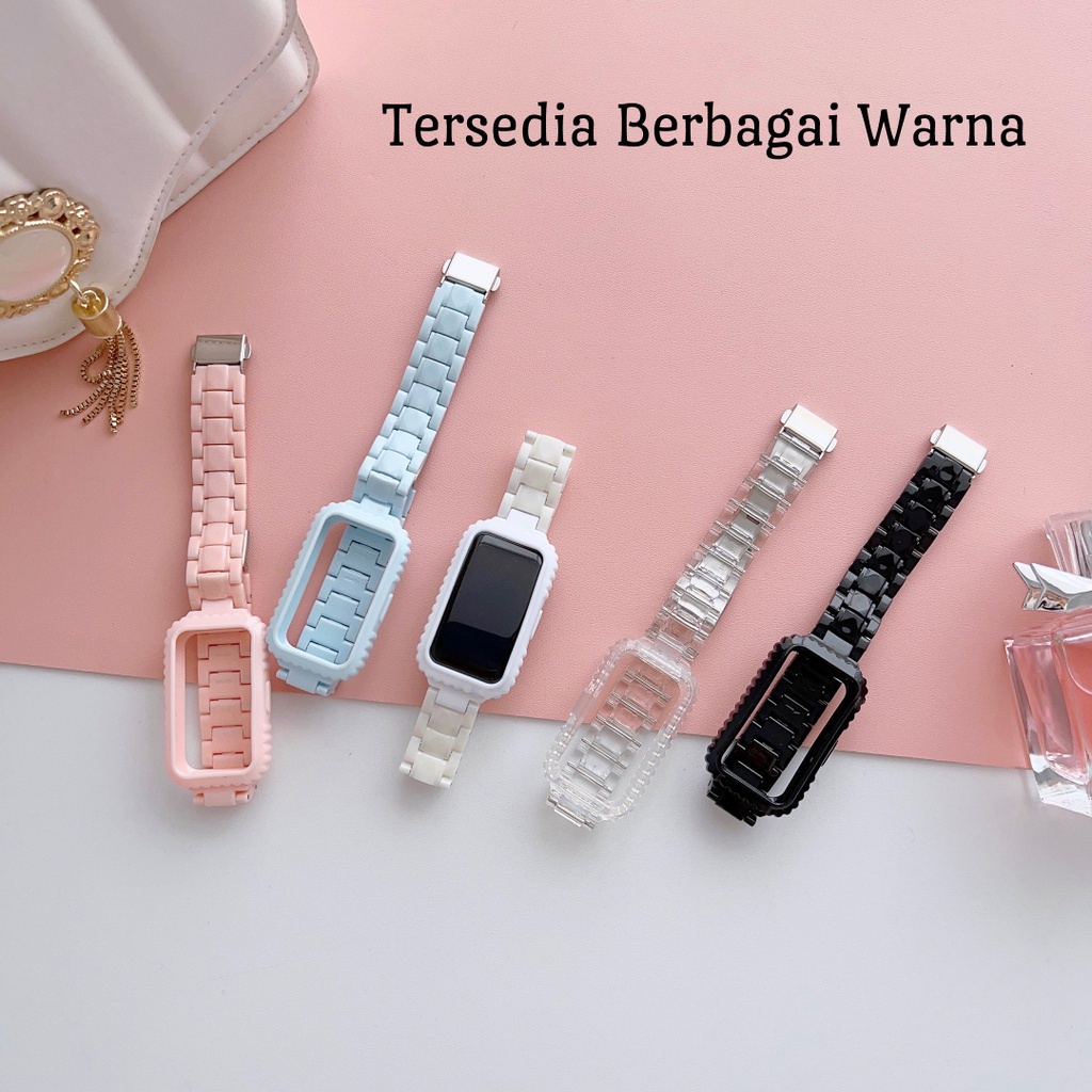 Strap Huawei Band 6 7 Acrylic Chain Polos Transparan Gaya Klasik Candy Color