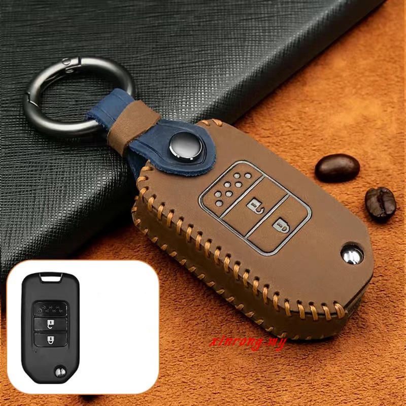 Untuk Honda Accord BRV HRV CRV Jazz Civic City Key Cover Leather Smart Key Remote Case Cover Dengan Tali Rajut Tangan