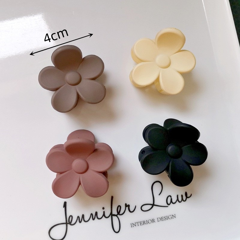 Jepit Rambut Wanita Matte Bunga Hair Clip Elegan Wanita Hair Pin Aksesoris Rambut Hair Claw Hiasan Kepala Vintage Perempuan Korean INS Style Ponytail Holder