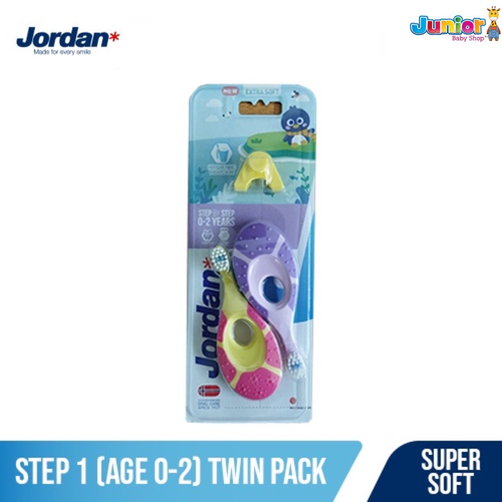 Jordan Oral Care Kids Step 1 Twin Super Soft - Sikat Gigi