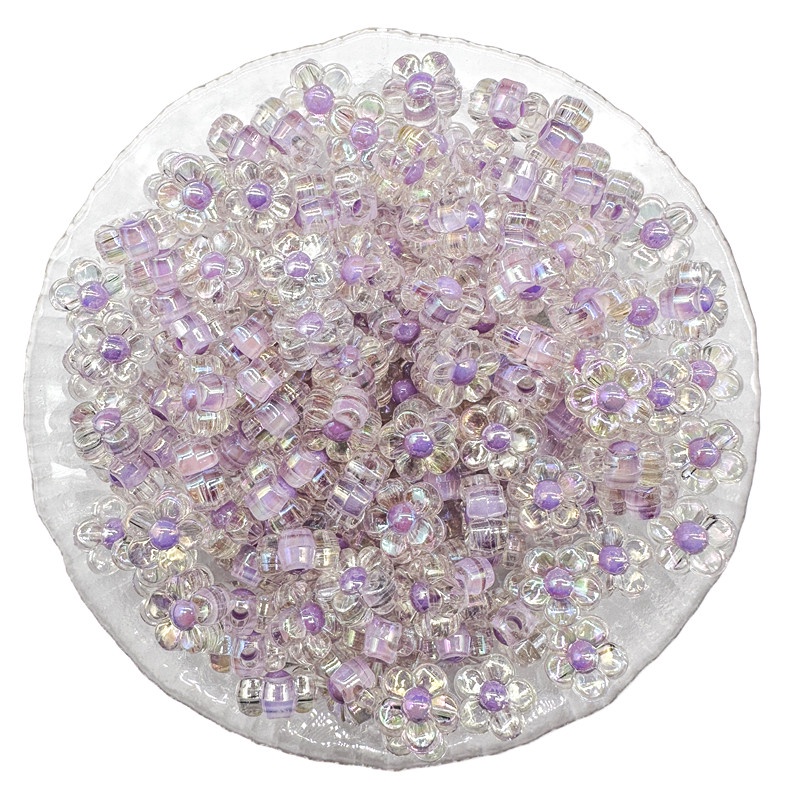 30pcs/pack12mm Akrilik Transparan AB Warna-Warni Plum Blossom Bunga Untuk DIY Perhiasan Gelang Membuat Aksesoris Manik-Manik