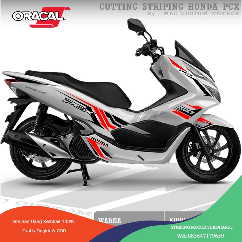 (PREMIUM) CB-PCX-13 PCX PUTIH - CUTTING STICKER PCX - STRIPING CUTTING PCX PUTIH