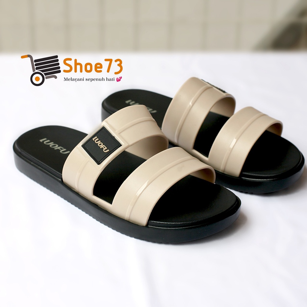 LUOFU E 6208 - SH6W SIZE 40-44 ORIGINAL l Sandal Selop ban 2 jelly pria l Sendal kokop cowok impor