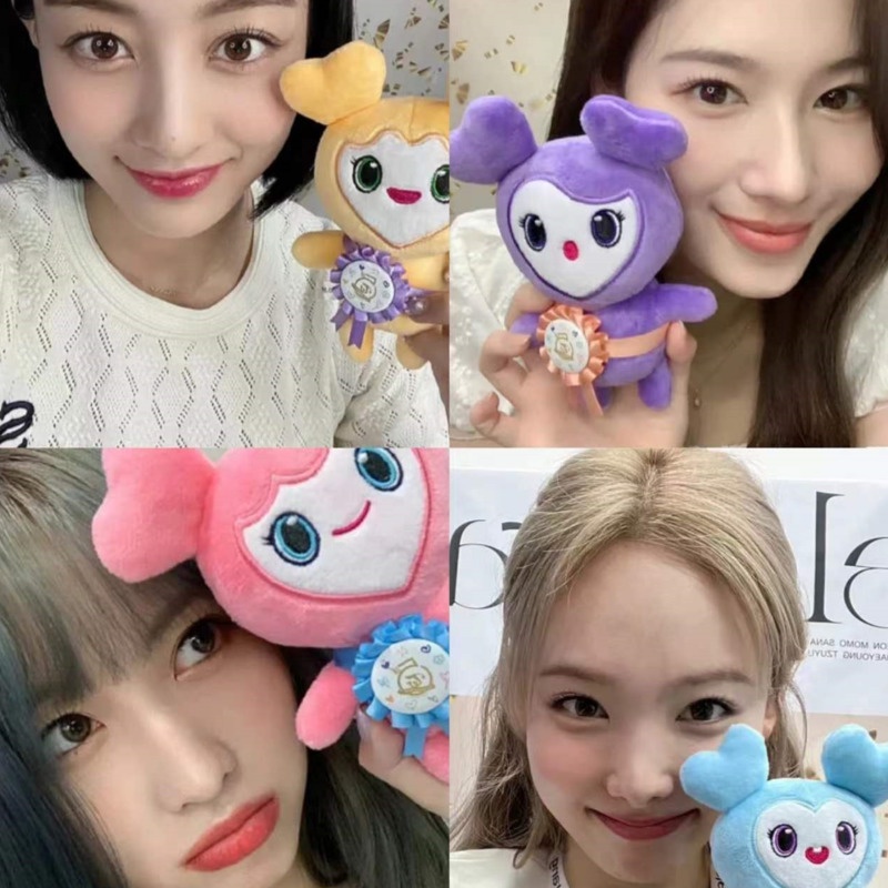 9 Pcs/Set Superstar Twice Momo Indah Mainan Mewah Lembut Jihyo Jively Tzuyu Tzuvely Nayeon Navely Boneka Gantungan Kunci Tas Liontin