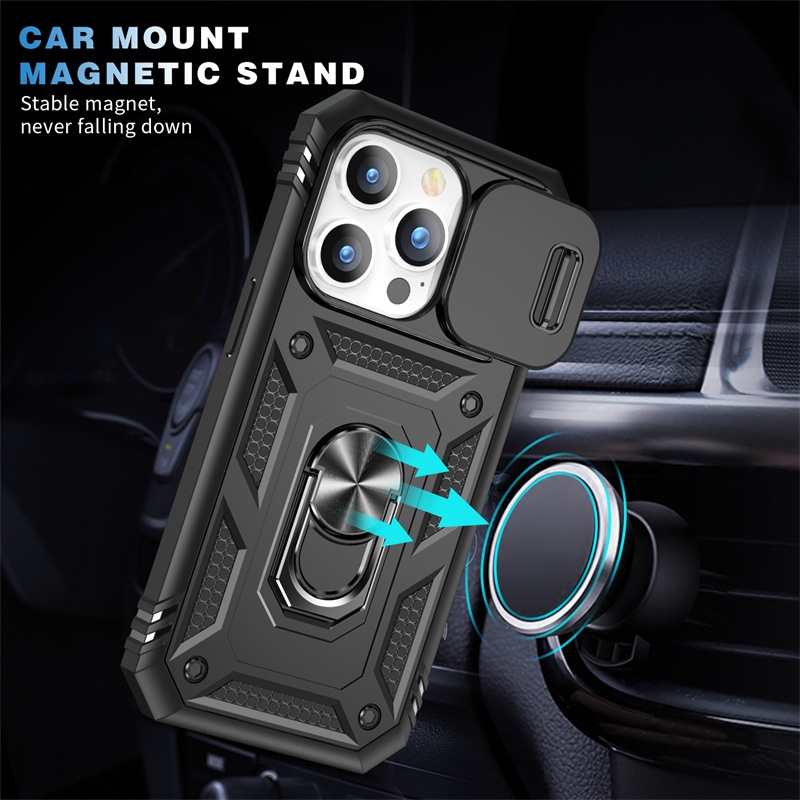 IPHONE 360° Bracket Putar Full Cover Untuk Iphone13 12 11 14 Pro X XS Max6 7 8 14 Plus XR Kualitas Tinggi Jendela Geser Perlindungan Lensa Hard Case