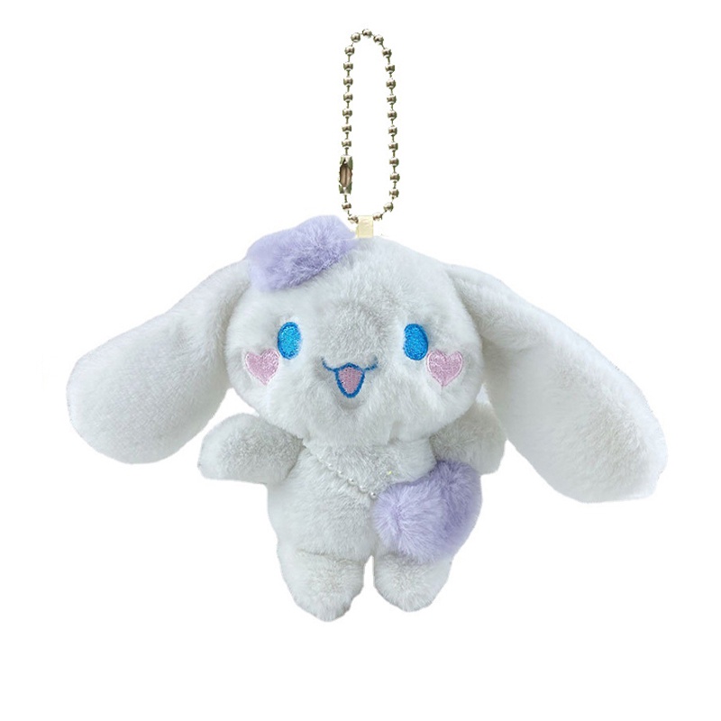 12 cm Kawaii Sanrio Cinnamoroll Kartun Boneka Mewah Pasangan Magnetik Lembut Boneka Gantungan Kunci Lucu Ransel Liontin Mainan Anak Perempuan