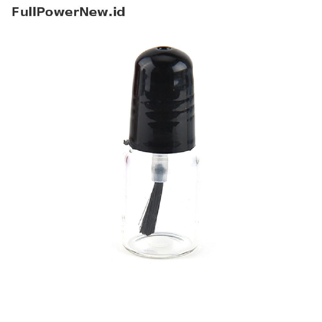 Power 2ml/3ml Wadah Penyimpanan Botol Kaca Bening Kutek Kosong Dengan Tutup Hitam ID