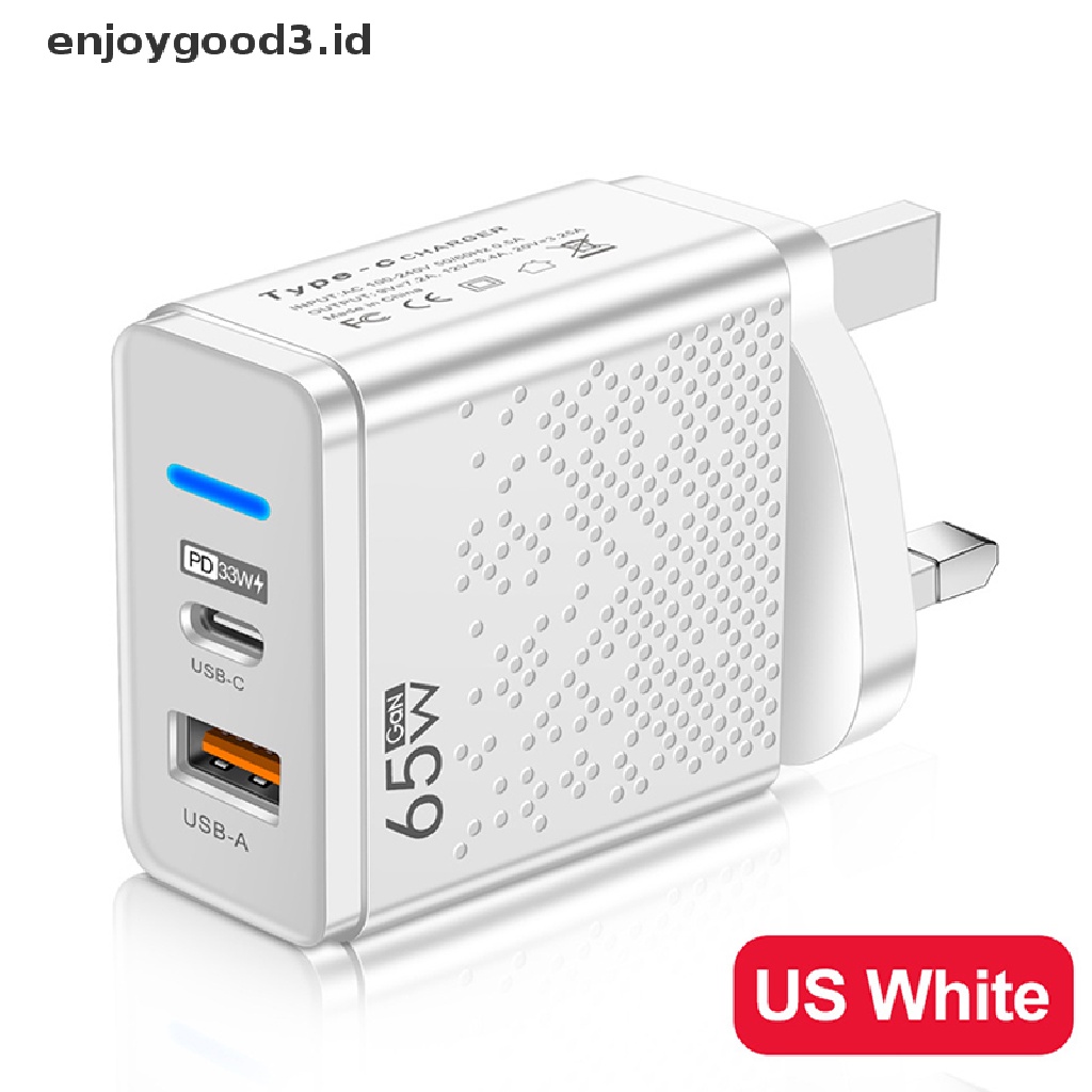 SAMSUNG XIAOMI [Rready Stock] Fast Charge Charger 65W USB C Charger Untuk iPhone Xiaomi12Samsung Huawei USB Charger Ponsel QC 3.0 Adaptor Handphone (ID)