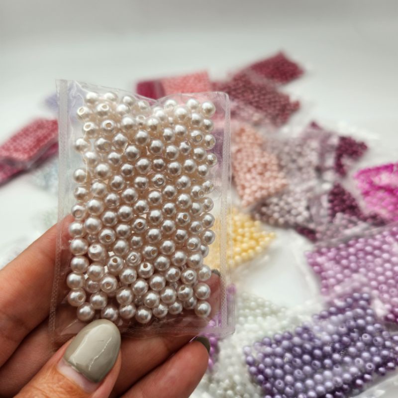 MUTIARA JAHIT JEPANG  SUPER UKURAN 5 MM PER 10 GRAM KUALITAS PREMIUM KILAU