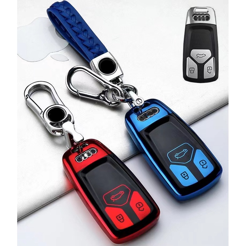 [NEW] for Audi A1 A4 A7 A8 A3 A5 Q3 Q5 A6 C5 C6 A4 S6 Chrome Reflection TPU Car Key Cover Car Key Protector Casing Flip Key