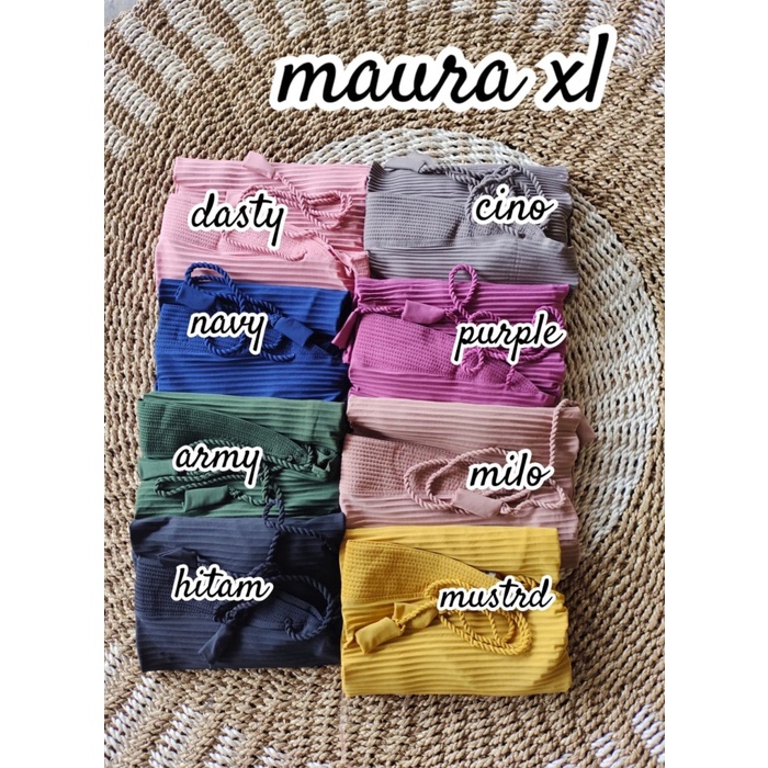 TERLENGKAP MAURA LIDI WAHYU BY SHAFIRA HIJAB INSTAN PLISKET TALI JERSEY KERUDUNG - Merah Muda