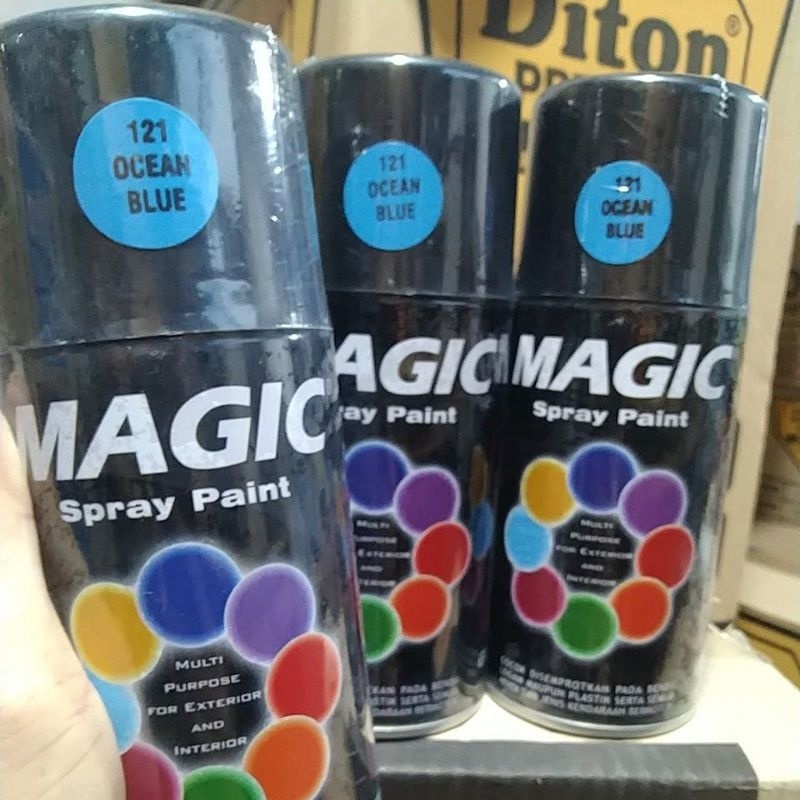 cat semprot pilok pilox magic spray paint magic ocean blue 121 300cc biru laut