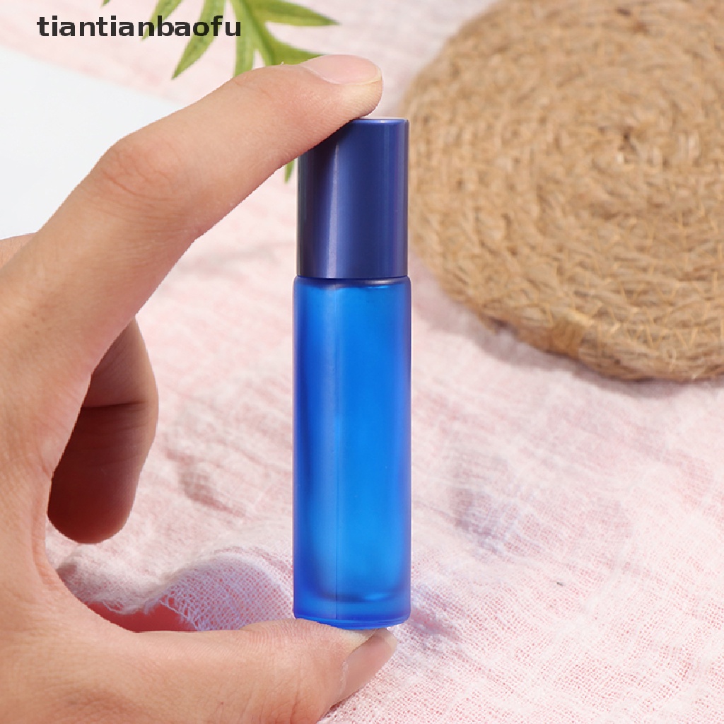 [tiantianbaofu] Botol Roller Kaca Tebal Warna Warni Frosted Portabel 10ml  Butik