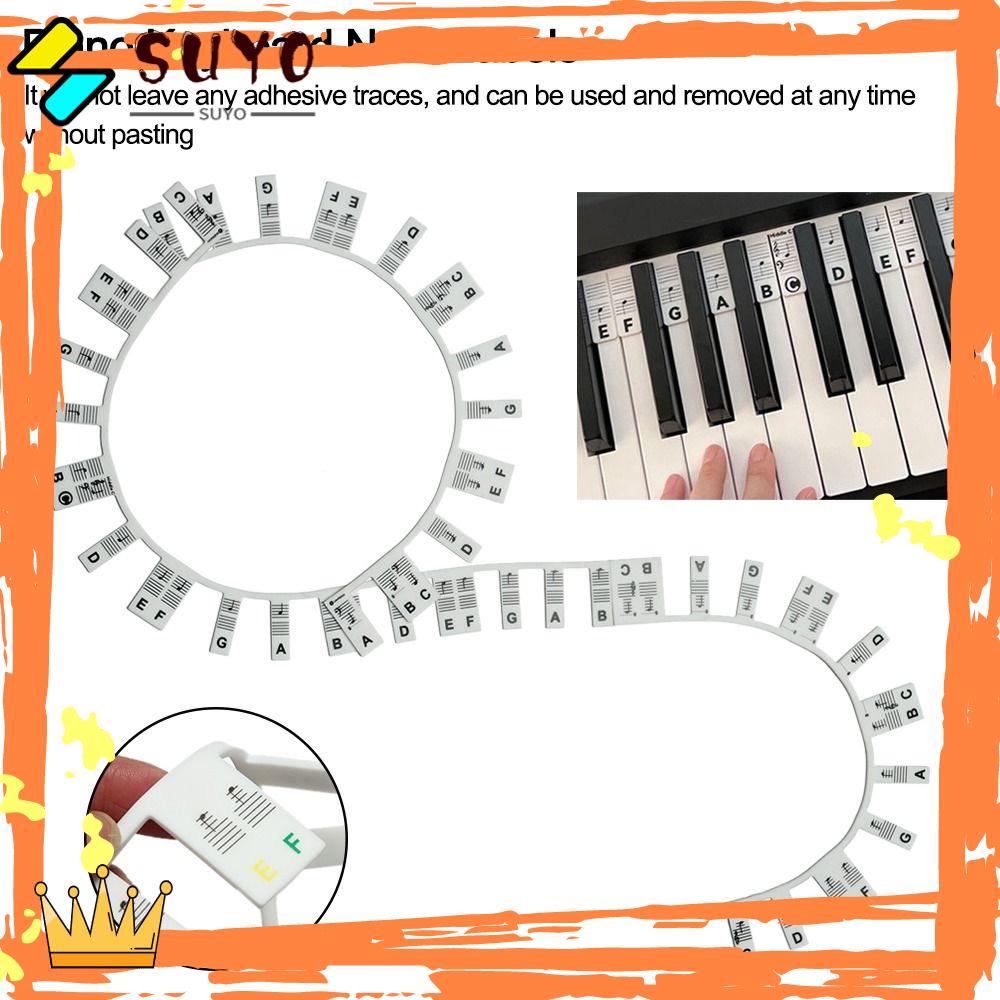 Suyo Stiker Piano Silikon Removable Double Line Score Display 88kunci