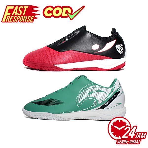 {MentariStore} SEPATU FUTSAL CONCAVE HALO DAN VOLT GARUDA 2.0 - HALO BLACK RED 37 Murah