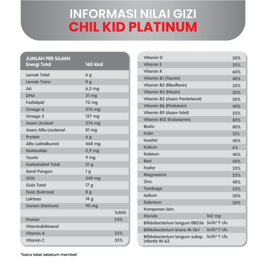 CHIL KID PLATINUM MORICARE USIA 1-3TAHUN / 800GR