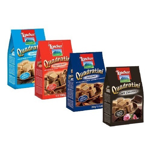 

DELPH- LOACKER Quadratini 250 Gr All Varian Rasa - Wafer Import Italy - Napolitaner TERMURAH