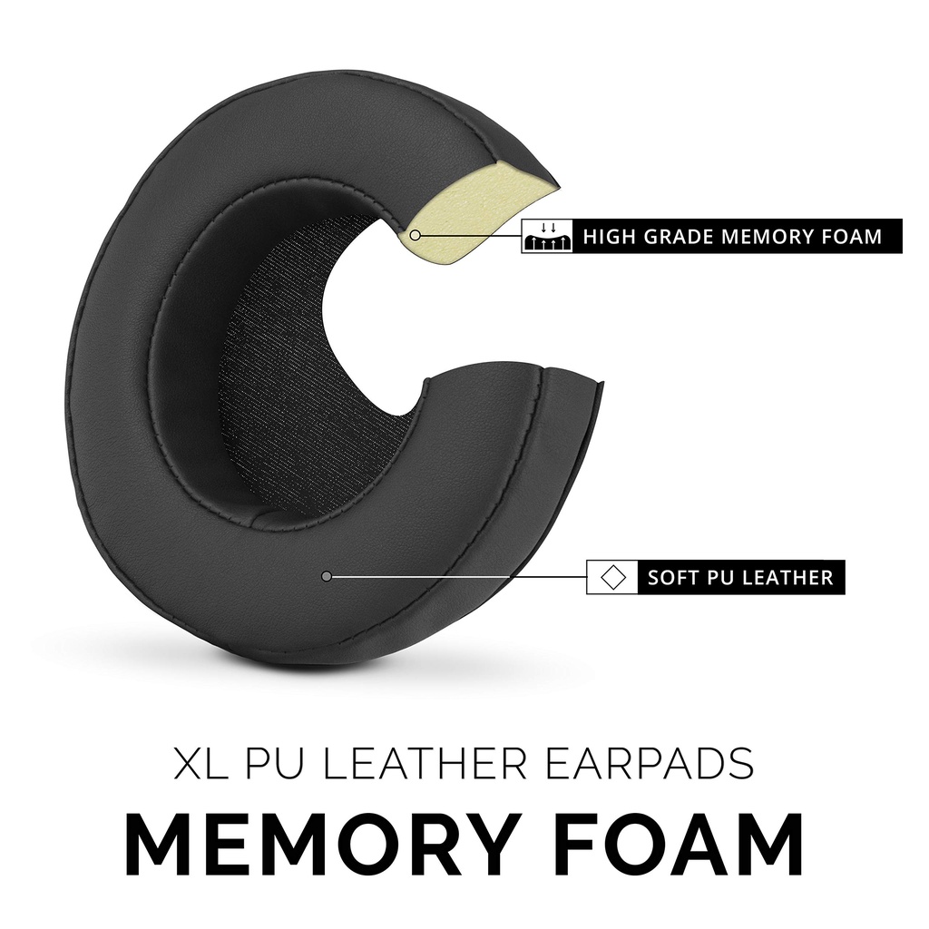 Busa Headset Headphone Earpad Earbuds 50mm 55mm Universal Foam-Spon Earshield Cushions Sponge Headphone Cup Pads Cover Headset Earcaps Universal PU Leather Portable Dustproof 2pcs