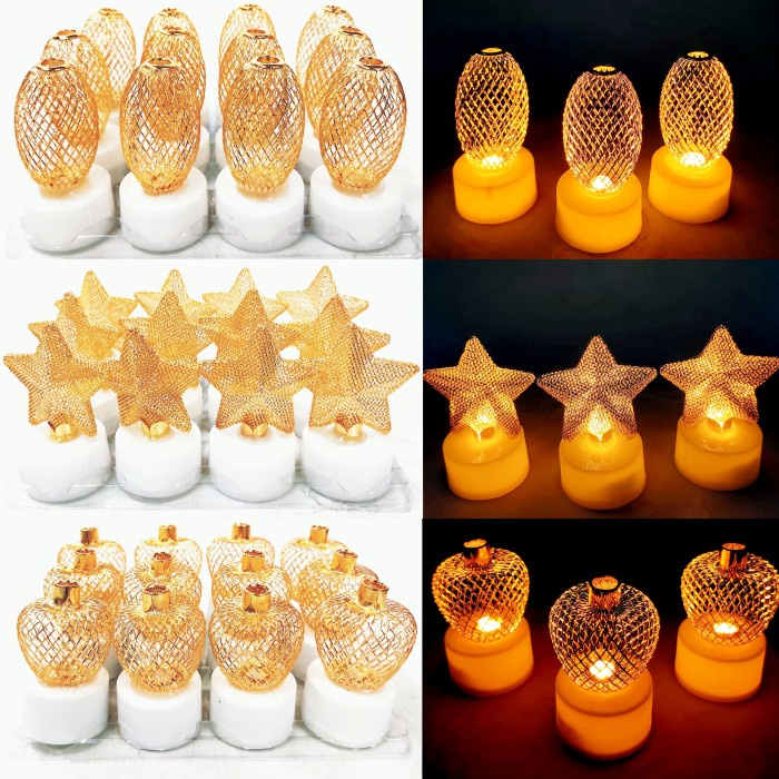 Lampu LED Lilin Sovenir Ramadan Harga Grosir TermurahLampu Lilin LED Sarang Emas Lampu Tidur Mini Dekor Kado Souvenir Murah