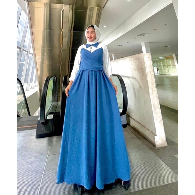 baju gamis MOANA CRINKLE KANCING TERBARU // MOANA // LESTI KANCING // POLOS TERBARU // LESTI CRINKLE