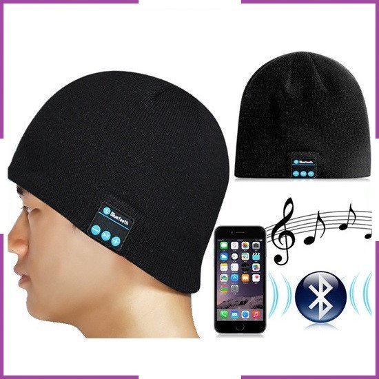 PROMO COD + EDAL Kupluk Bluetooth Knit Beanie with Hands-free Calls Speaker - FY42 - Black PROMO COD