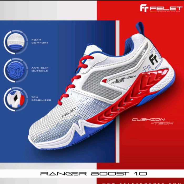 {MentariStore} Sepatu Badminton Felet Ranger Boost 1.0 Original Berkualitas