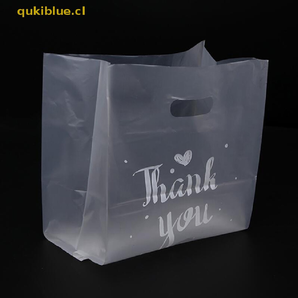 Qukiblue 50pcs Thank You Kantong Plastik Permen Bingkisan Shopping Bag Wedding Wrapping Bag cl