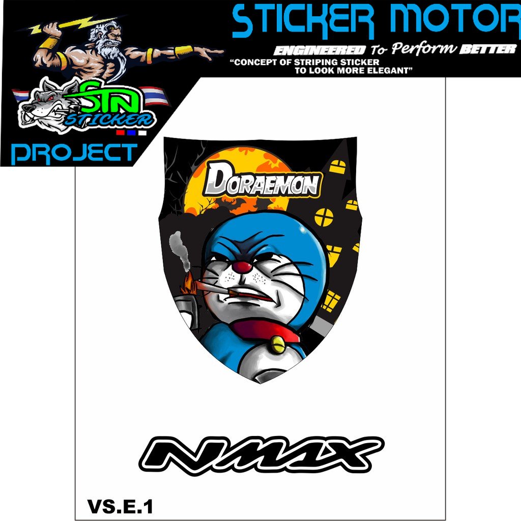 Sticker Decal Visor Wienshild New Nmax 2019 variasi Doraemon 005
