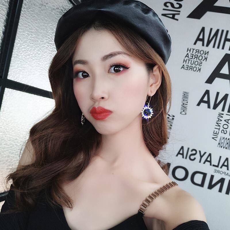 Anting Bunga Matahari Zirkon Musim Panas Segar All-Match ins Influencer Gaya Keren Sederhana Anting Perempuan