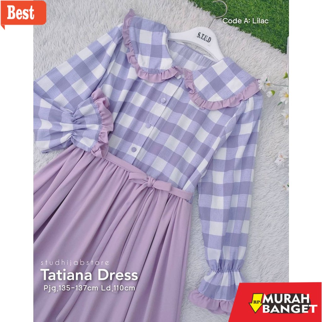 tren buat lebaran terbaru- Baju Gamis Muslim Dewasa / Tatiana Dress / Baju Wanita Korea / Dress Musl