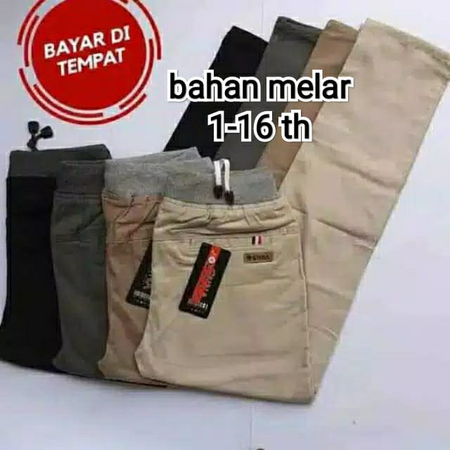 0Celana chino panjang Anak Laki Laki Catoon Twill Import Quality 100% Real Picture