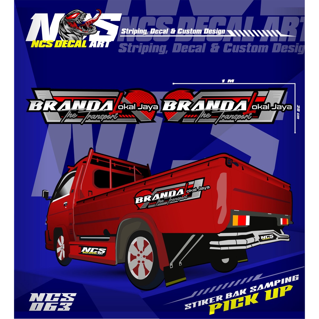 Stiker Bak Samping Pick Up L300 Stiker Vinyl Custom Cuting BRANDAL LOKAL JAYA Stiker Variasi All Pic