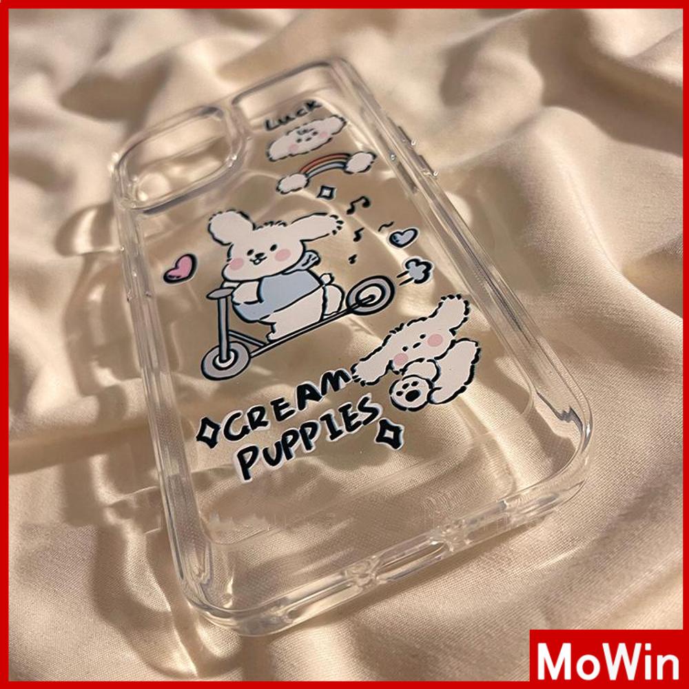 For iPhone 14 Pro Max iPhone Case Soft Case TPU Clear Case Plating Button Shockproof Cartoon Cute Puppy Compatible For iPhone 13 Pro Max 12 Pro Max 11 Pro Max 7plus XR xs max