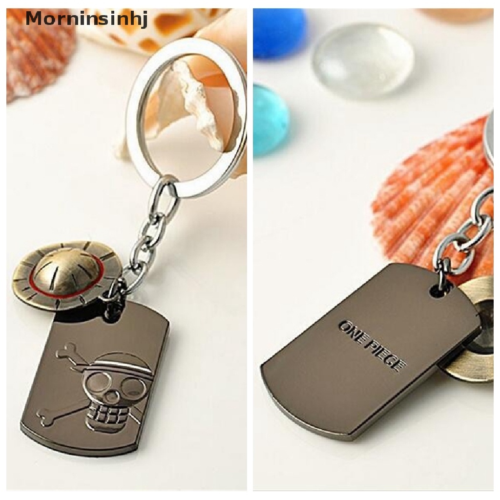 Mornin Fashion Anime One Piece Luffy Topi Jerami Tengkorak Stainless Steel Gantungan Kunci Key Ring id