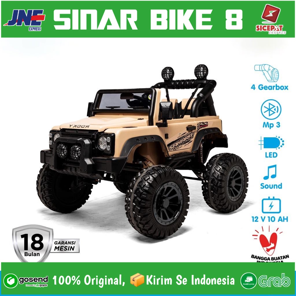 Mainan Anak Mobilan Aki Jeep Rocky 5008 Monster SAHARA