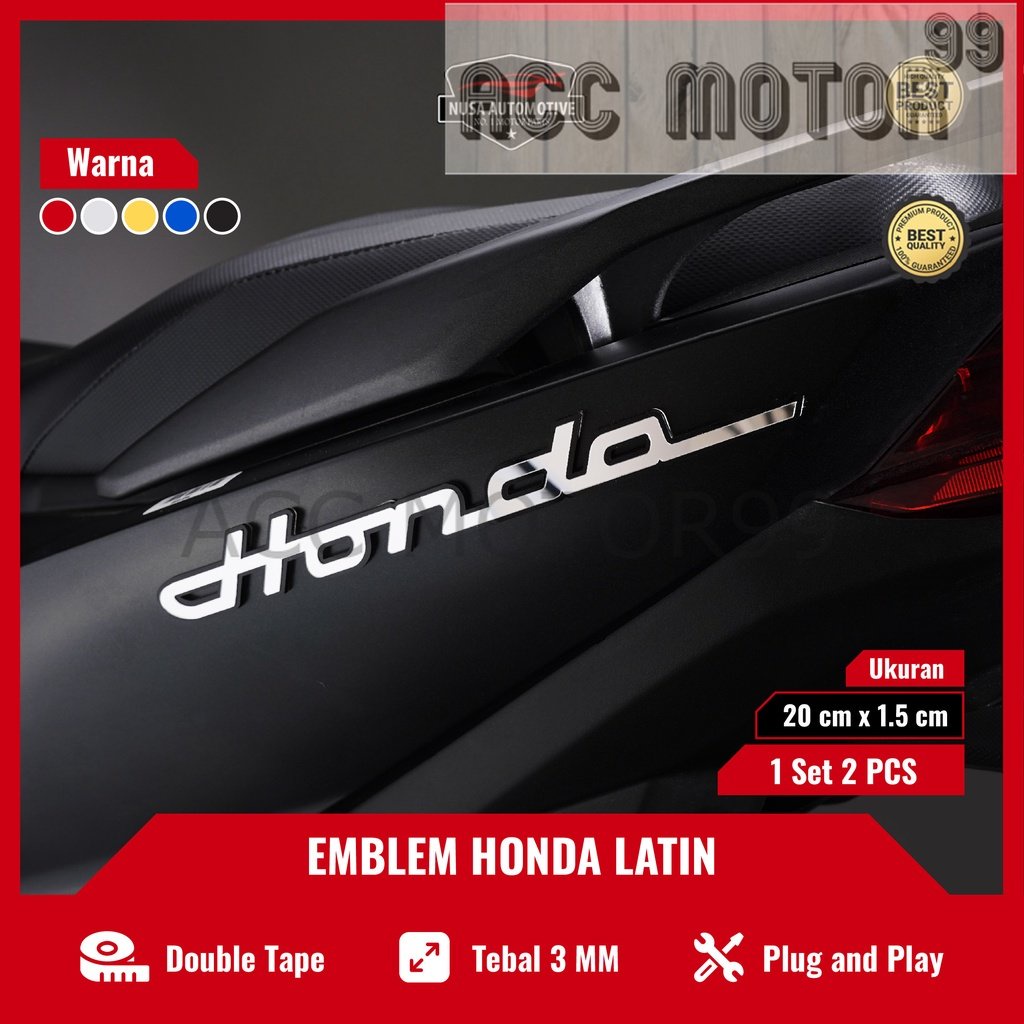 2Pcs Emblem garnish logo tulisan HONDA akrilik