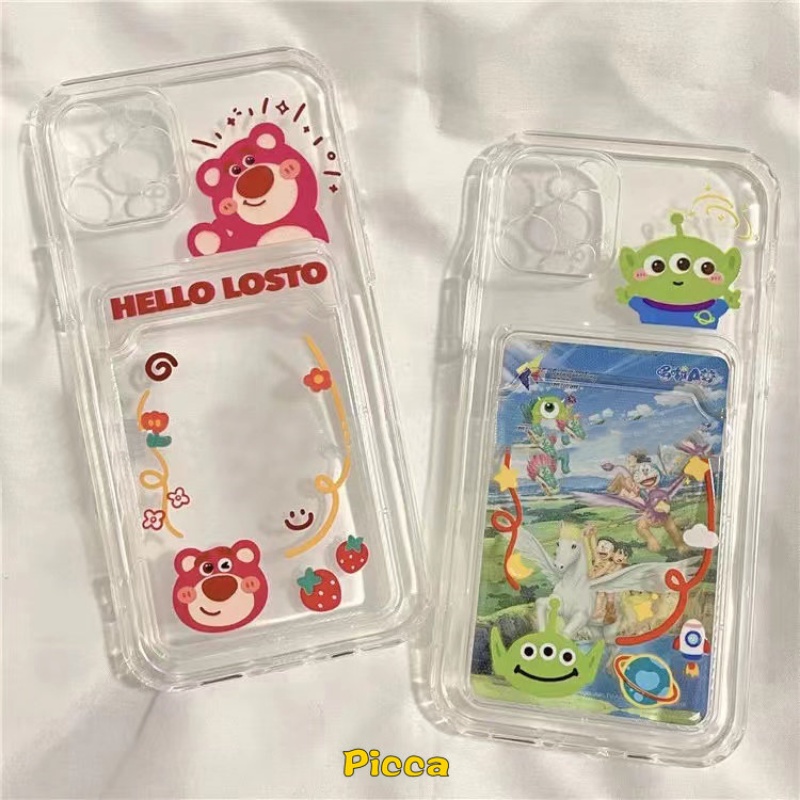 Casing Slot Dompet Kartu Beruang Strawberry Vivo Y35 Y11 Y02s Y22 Y02 Y15 Y12 Y22s Y15s Y15A Y17 Y21 Y12A Y16 Y20A Y21S Y30G Y01 Y11S Y33s Y20S Y12S Y20 Y20 Y20S Kartun Toy Story Soft Cover