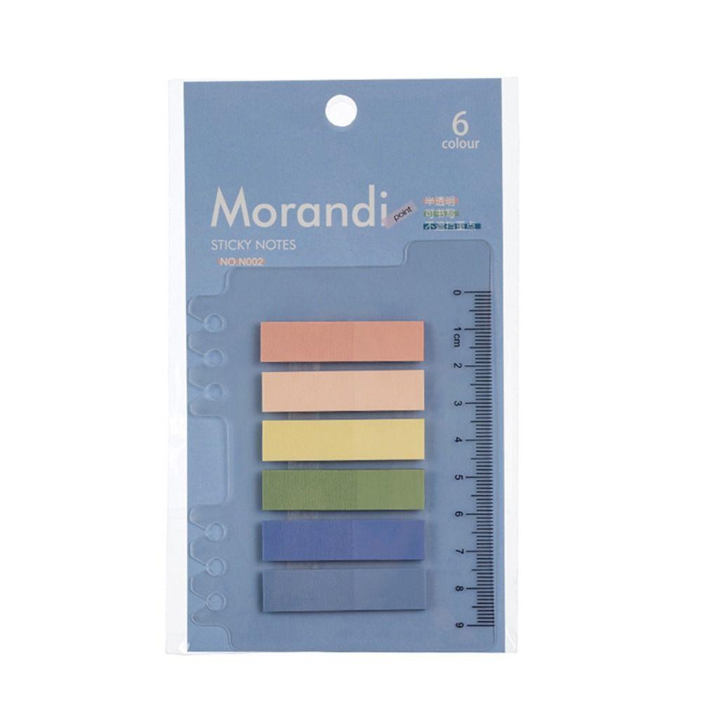 Mxbeauty Label Tempel Dengan Penggaris Sekolah Kawaii Sticky Notes DIY Dekorasi Perlengkapan Kantor Siswa Label Bookmark