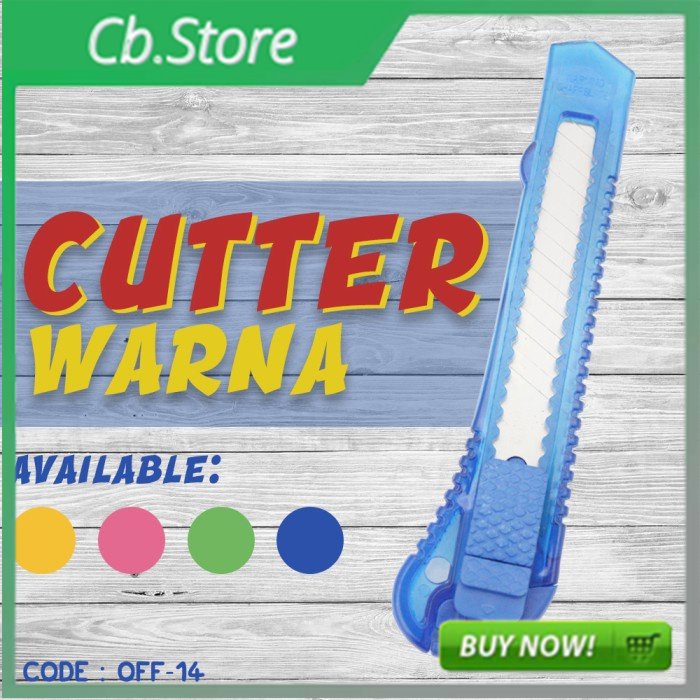 

CUTTER MURAH WARNA WARNI ALAT KANTOR (OFF-14) Best Seller