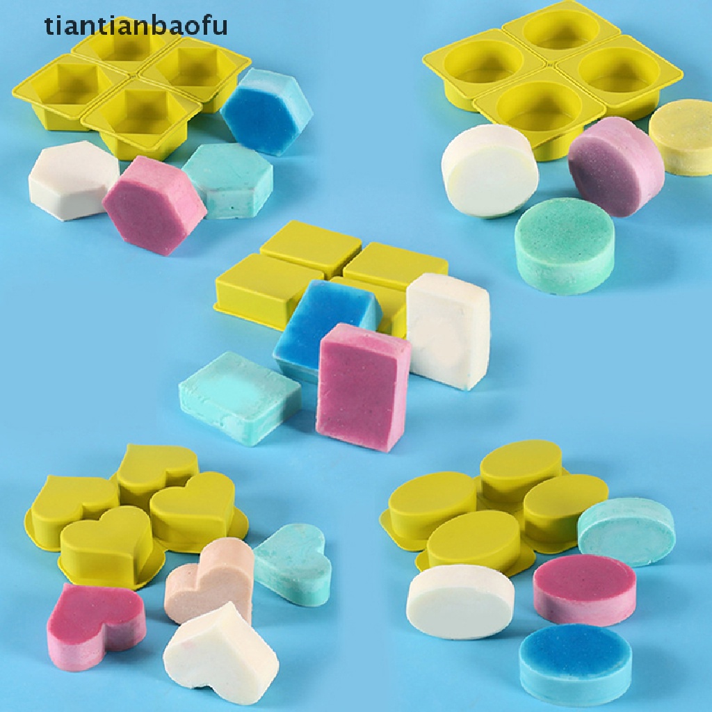 [tiantianbaofu] 1per4 Cavity Silikon Membuat Sabun Cetakan Baking DIY Cetakan Untuk Kue Bakeware Butik