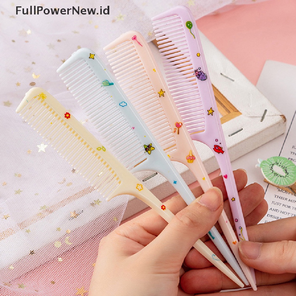 Power 2Pcs/Set Sisir Penata Rambut Anak Lucu Sisir Ekor Runcing Anti-Statis Untuk Anak Perempuan ID