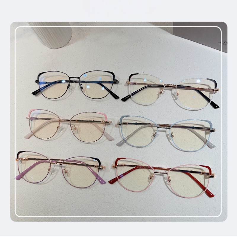 Trendy Kacamata Anti Radiasi Wanita Pria Bisnis Cat Eye Lensa Tergantikan
