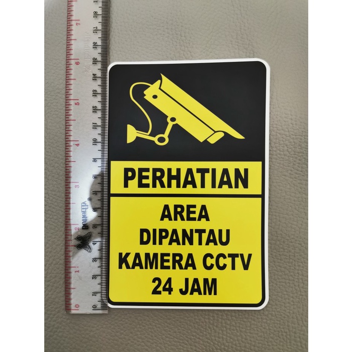 【15 X 10 cm】 Stiker CCTV Warning STICKER Kamera Peringatan Pengawas VINYL Cocok Untuk Kantor Toko dan Rumah