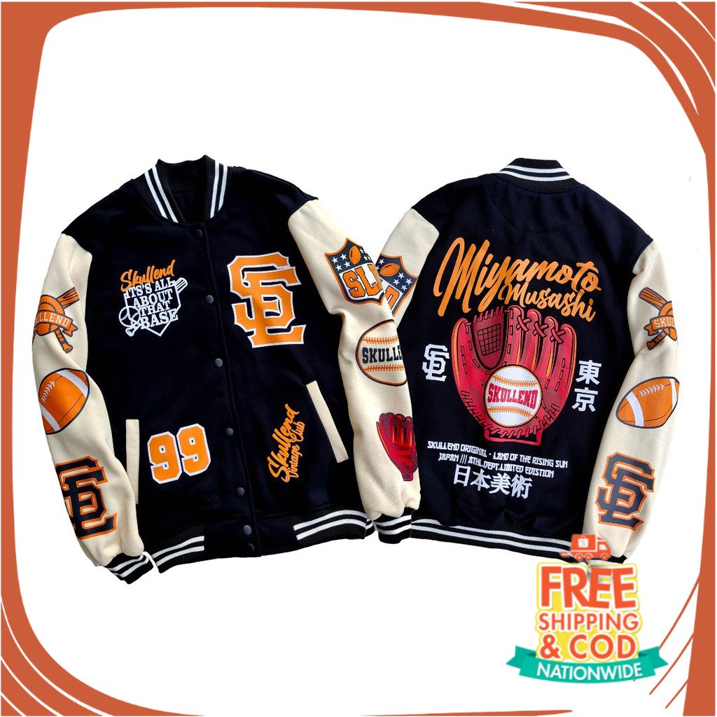 JAKET VARSITY GAYA MUDIK KEKINIAN/ SKULLEND Jaket Varsity Baseball Pria Wanita - Varsity Jacket Vint
