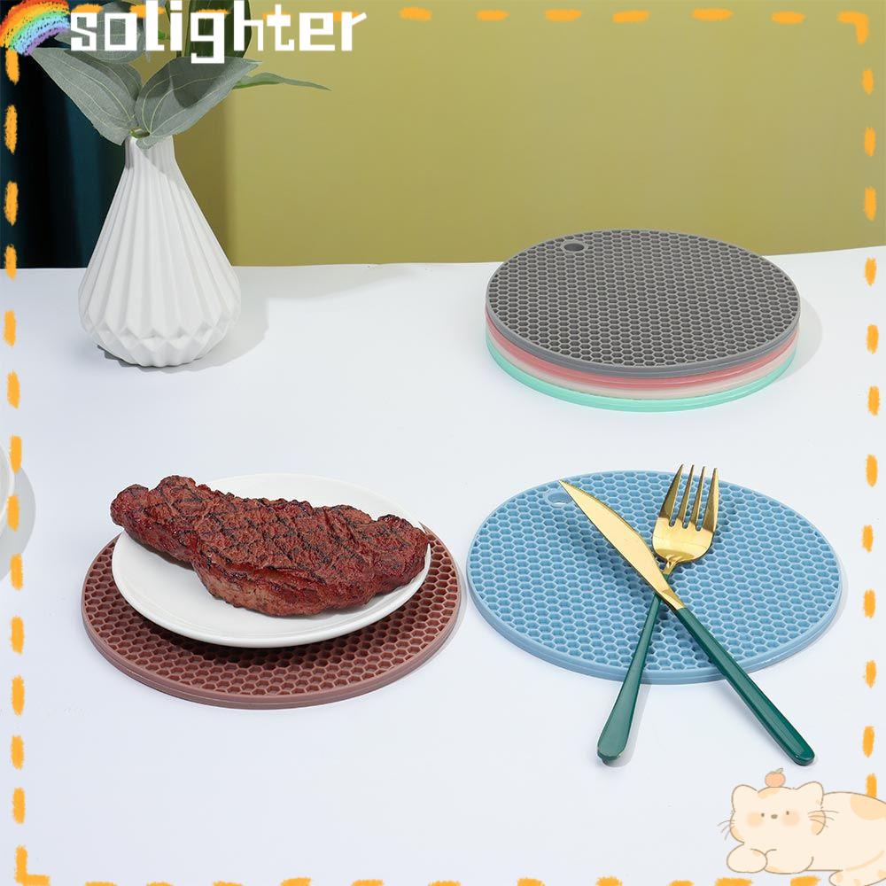 Solighter Silicone Pot Holders Dekorasi Meja Anti Panas Table Mat Coaster