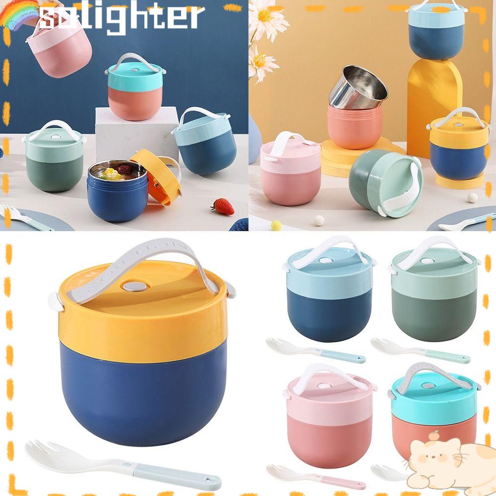 Solighter Food Thermal Jar Insulated Wadah Makanan Anti Bocor Untuk Kotak Makan Anak