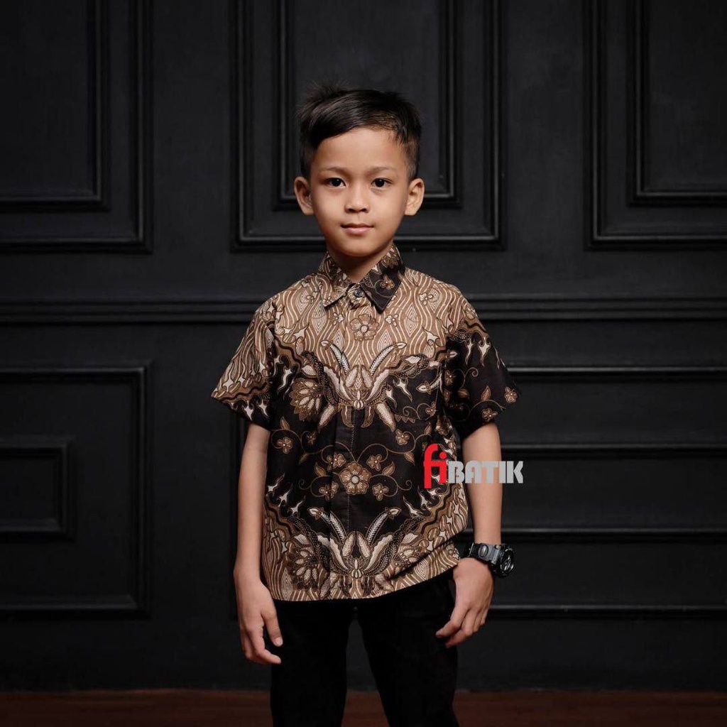 Usia 2-11 Tahun Baju Hem Batik Anak Pendek Terbaru / Kemeja Batik Anak Laki Laki Size S M L XL XXL butikdian