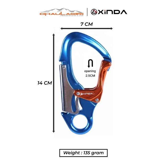 Carabiner 30KN XINDA Q-9652 Double Action Locking Safety Lanyard