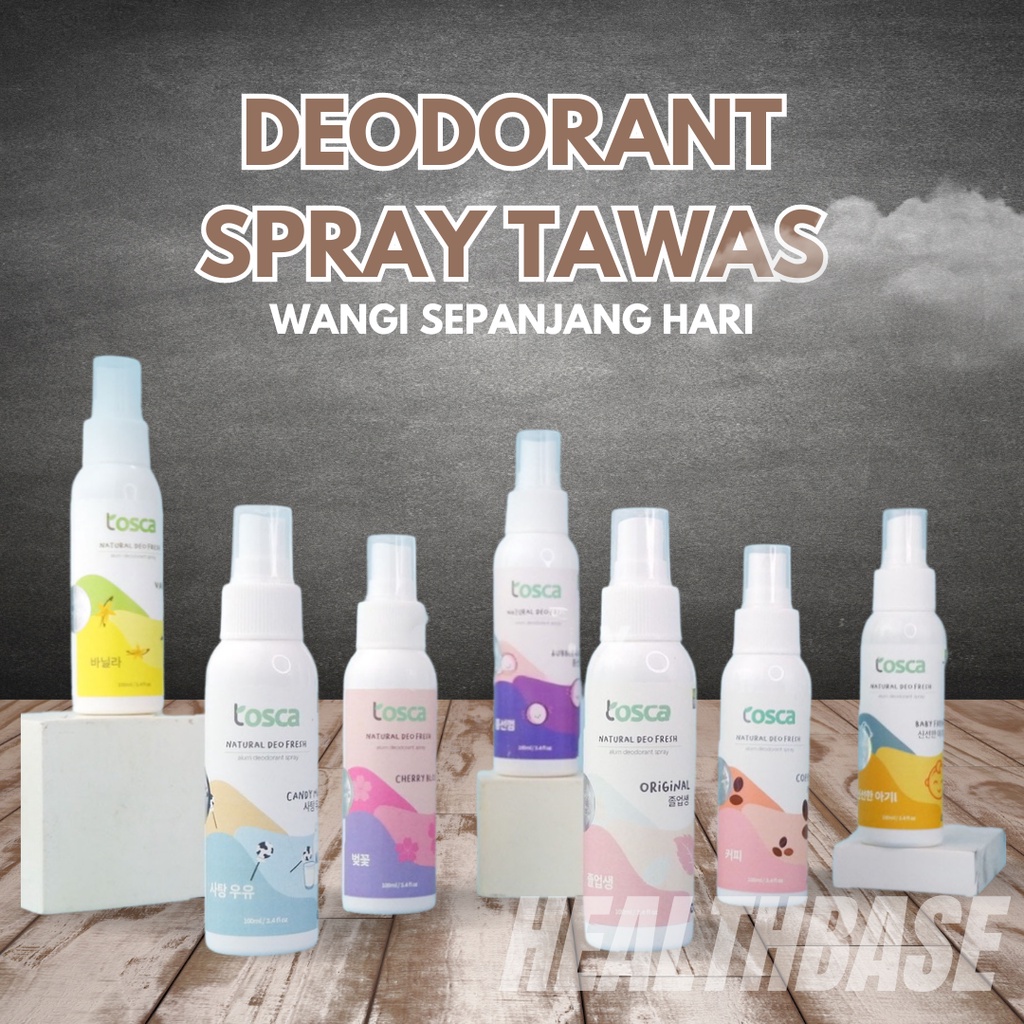 Deodorant Anak dan Dewasa TOSCA Natural Deodorant Spray 100ml deodorant tawas alami